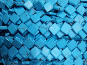 Blue Square Glass Beads