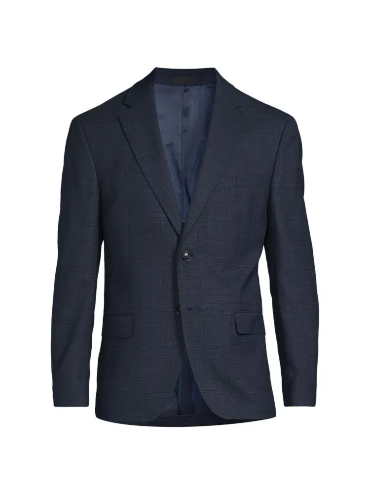 Calvin Klein Textured Wool Blend Slim Fit Blazer, Blue