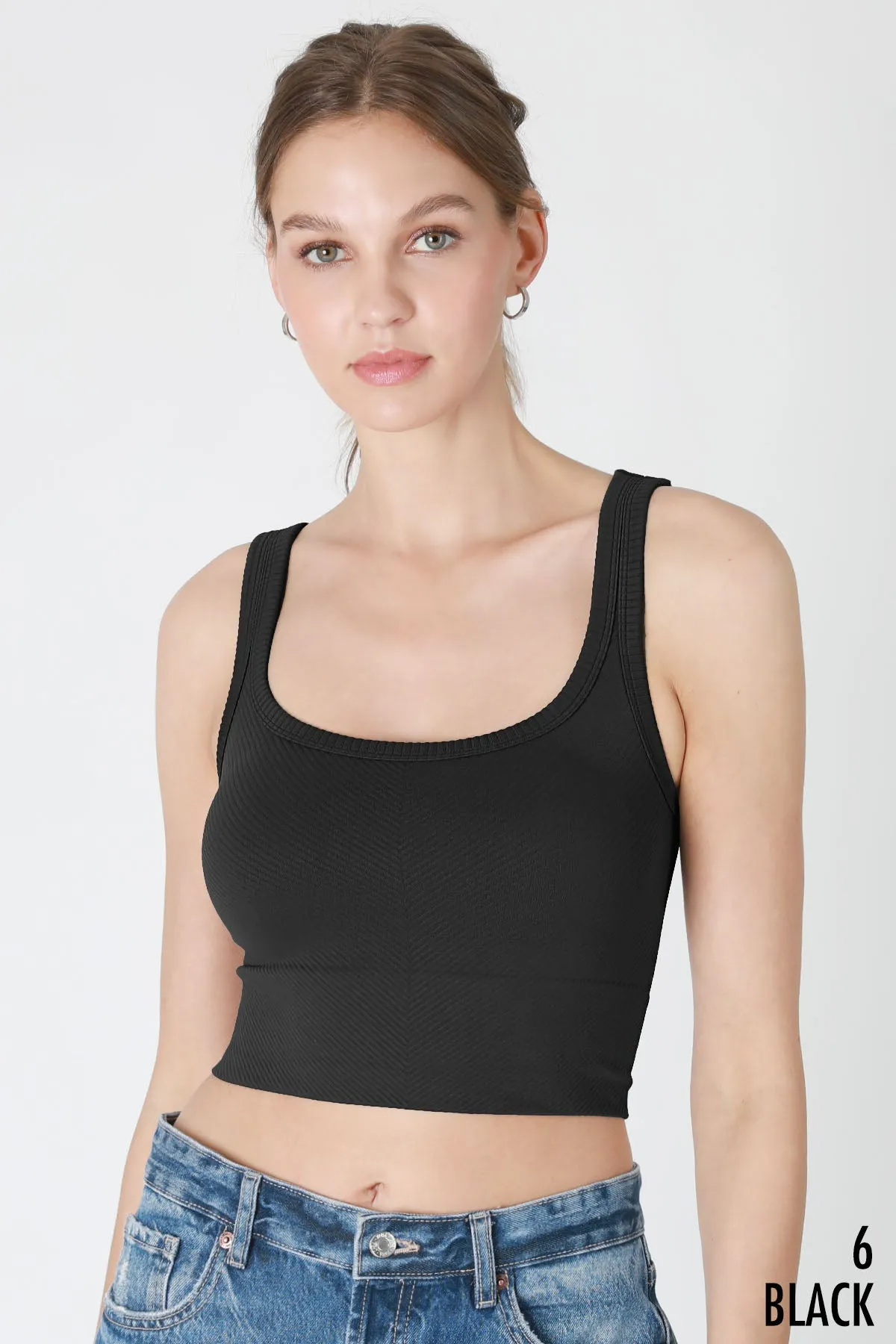 Chevron Ribbed Crop Top (NikiBiki)