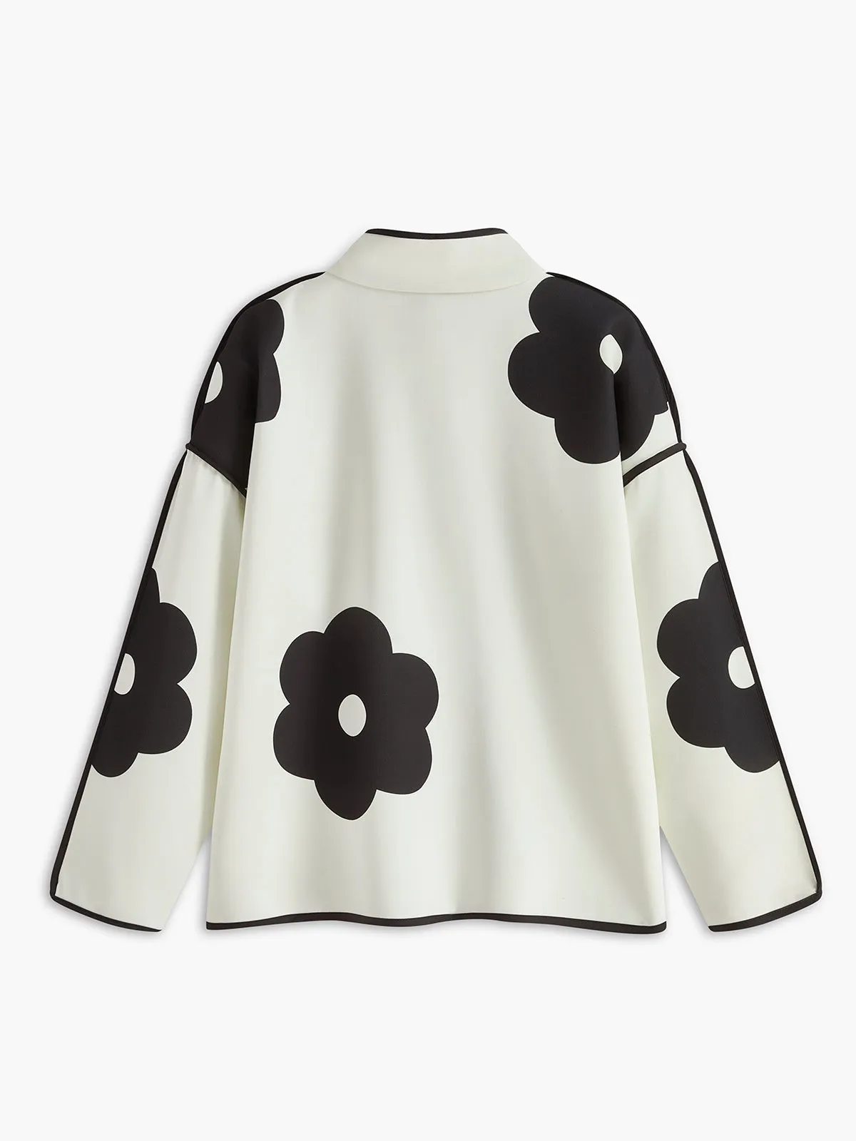 Chicmy-Autumn Jackets Outwear Floral Contrast Piping Jacket