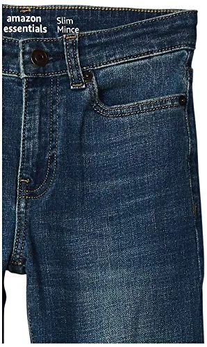 Essentials Kids Boys Stretch Slim-Fit Jeans, Kumo Dark Wash, 6 Husky