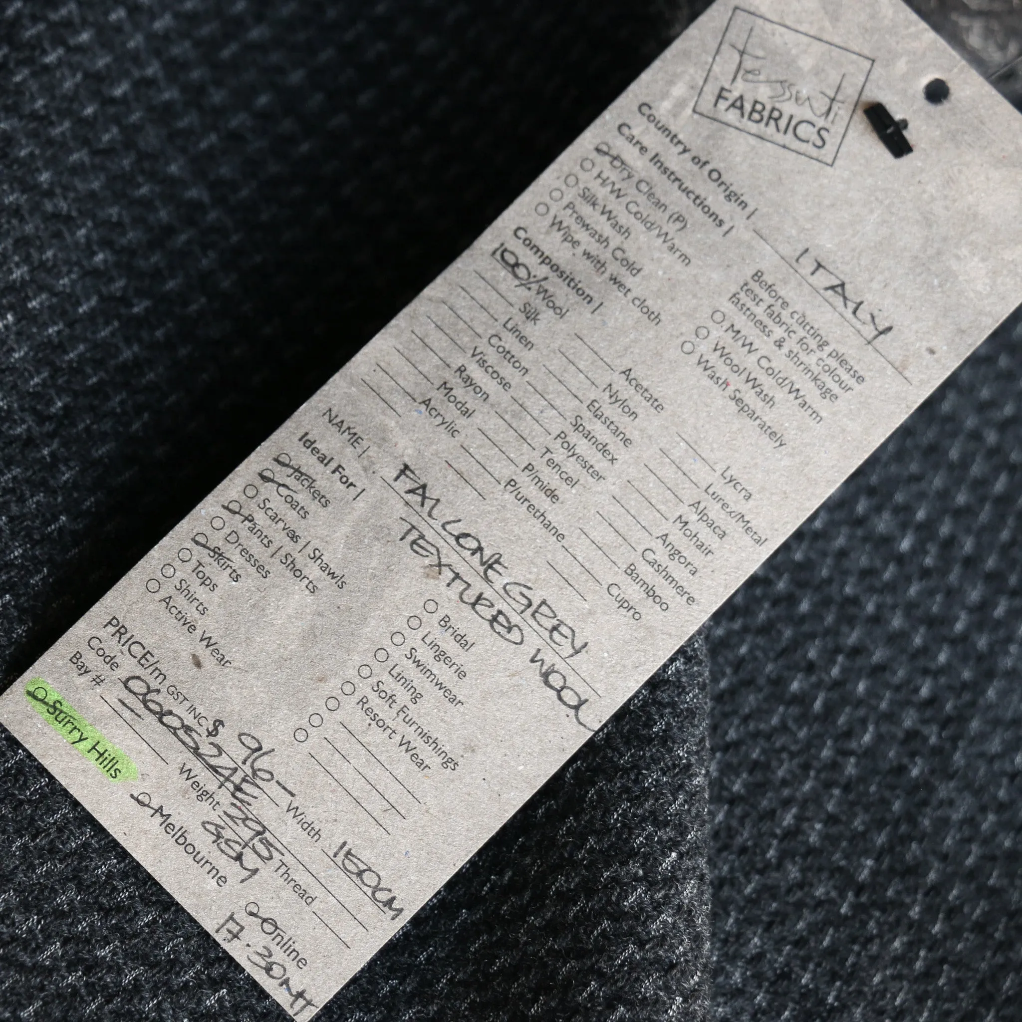 Falcone Grey Textured Wool