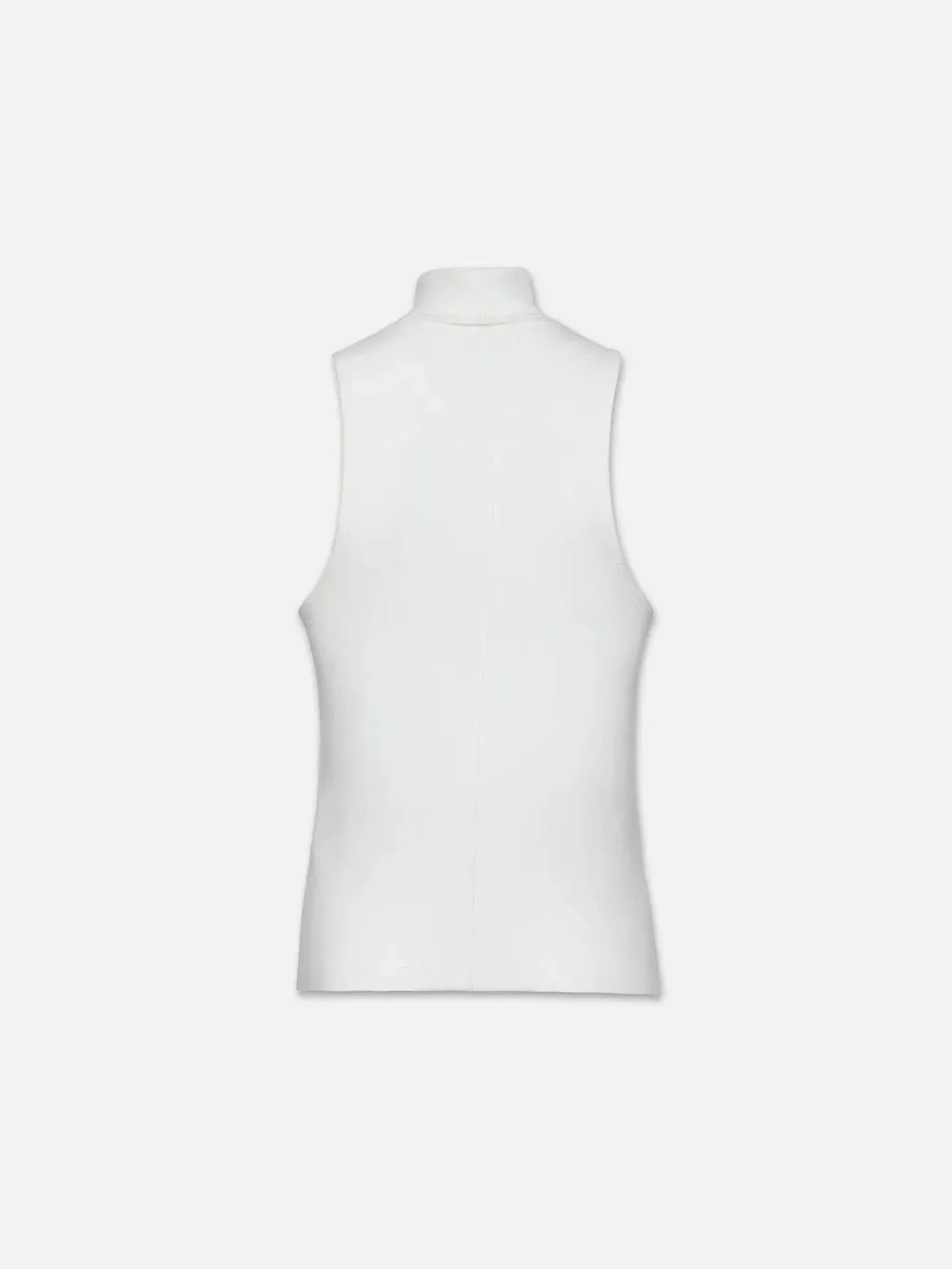 Frame Sleeveless Turtleneck in White
