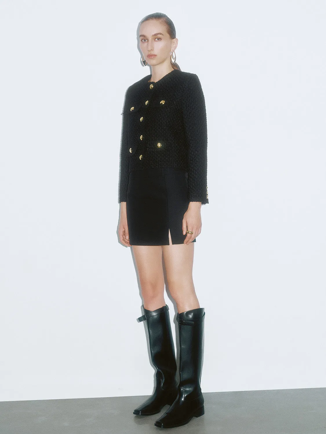 Golden Button Regular Tweed Jackets
