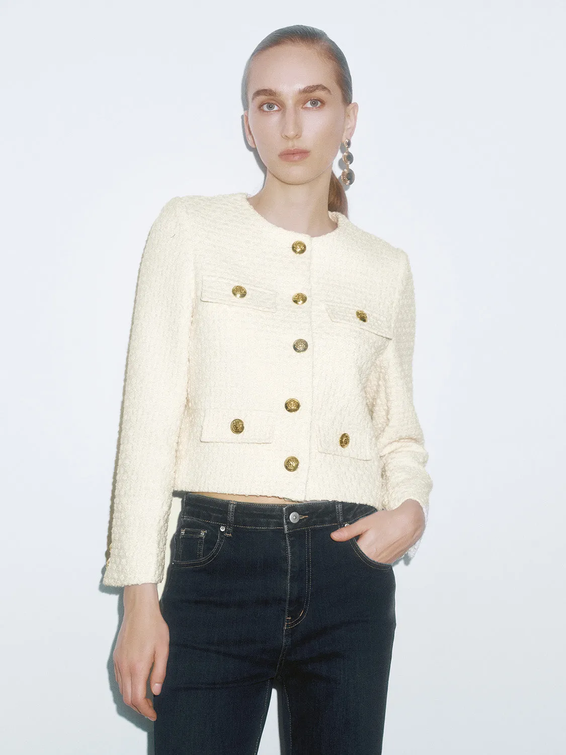 Golden Button Regular Tweed Jackets