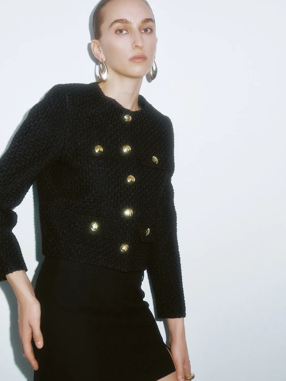 Golden Button Regular Tweed Jackets
