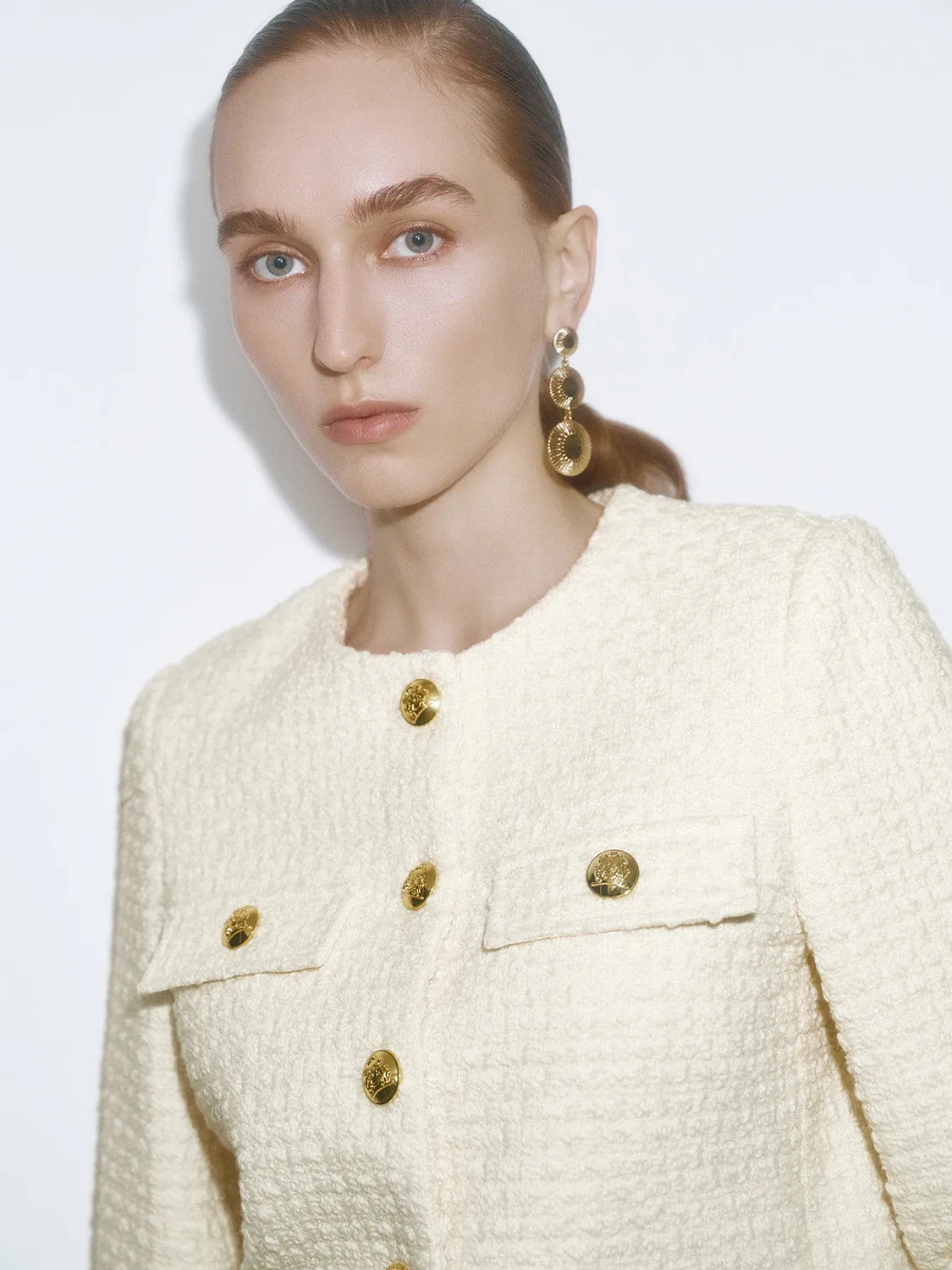 Golden Button Regular Tweed Jackets