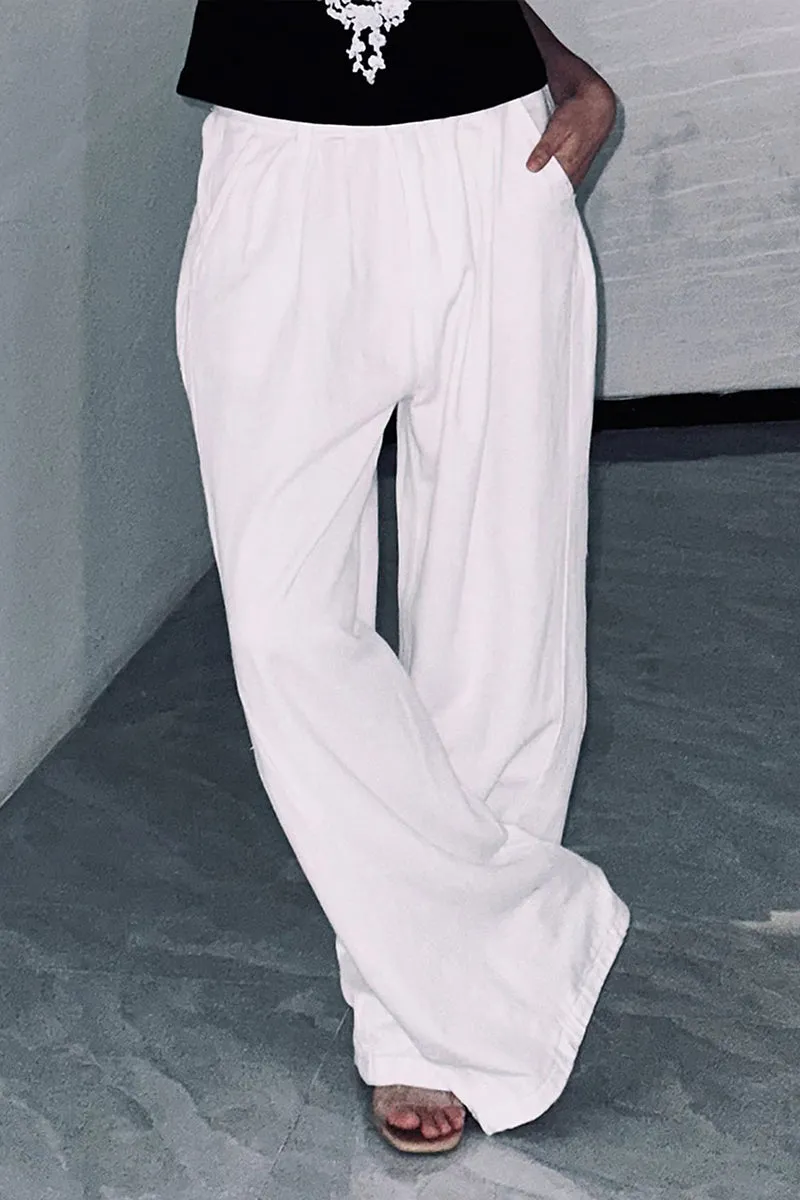 HPS1080 Wide-Leg Denim Trousers Pants