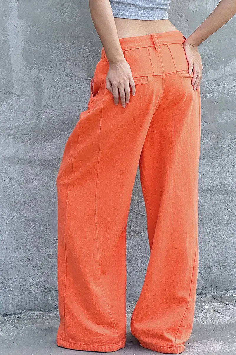 HPS1080 Wide-Leg Denim Trousers Pants