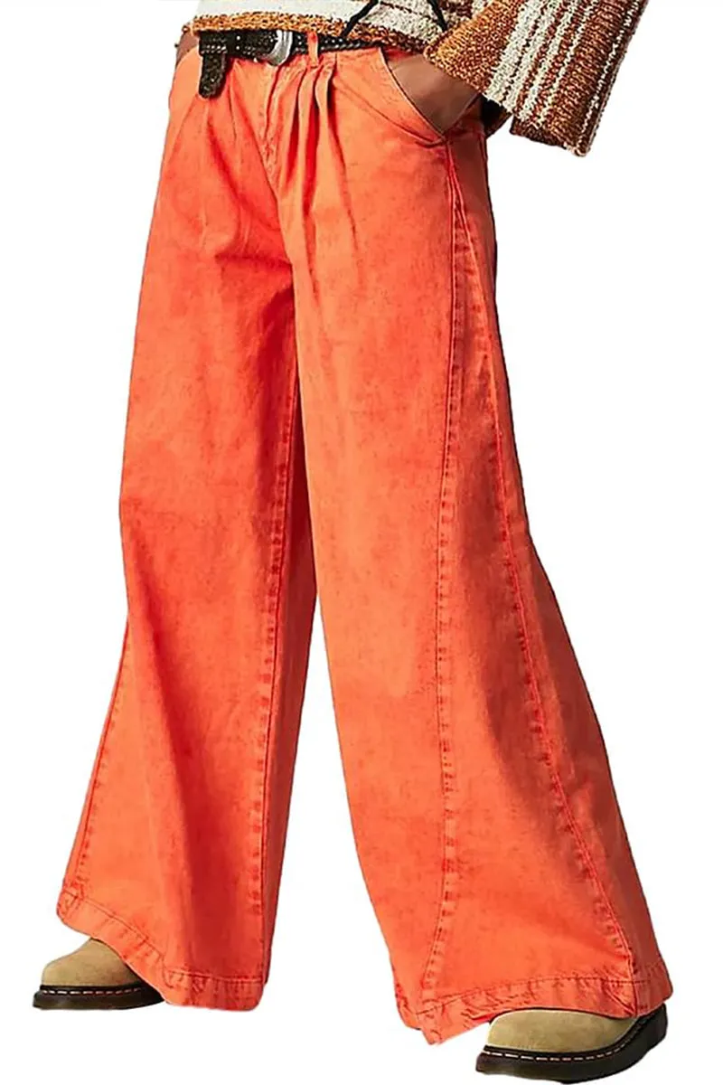 HPS1080 Wide-Leg Denim Trousers Pants