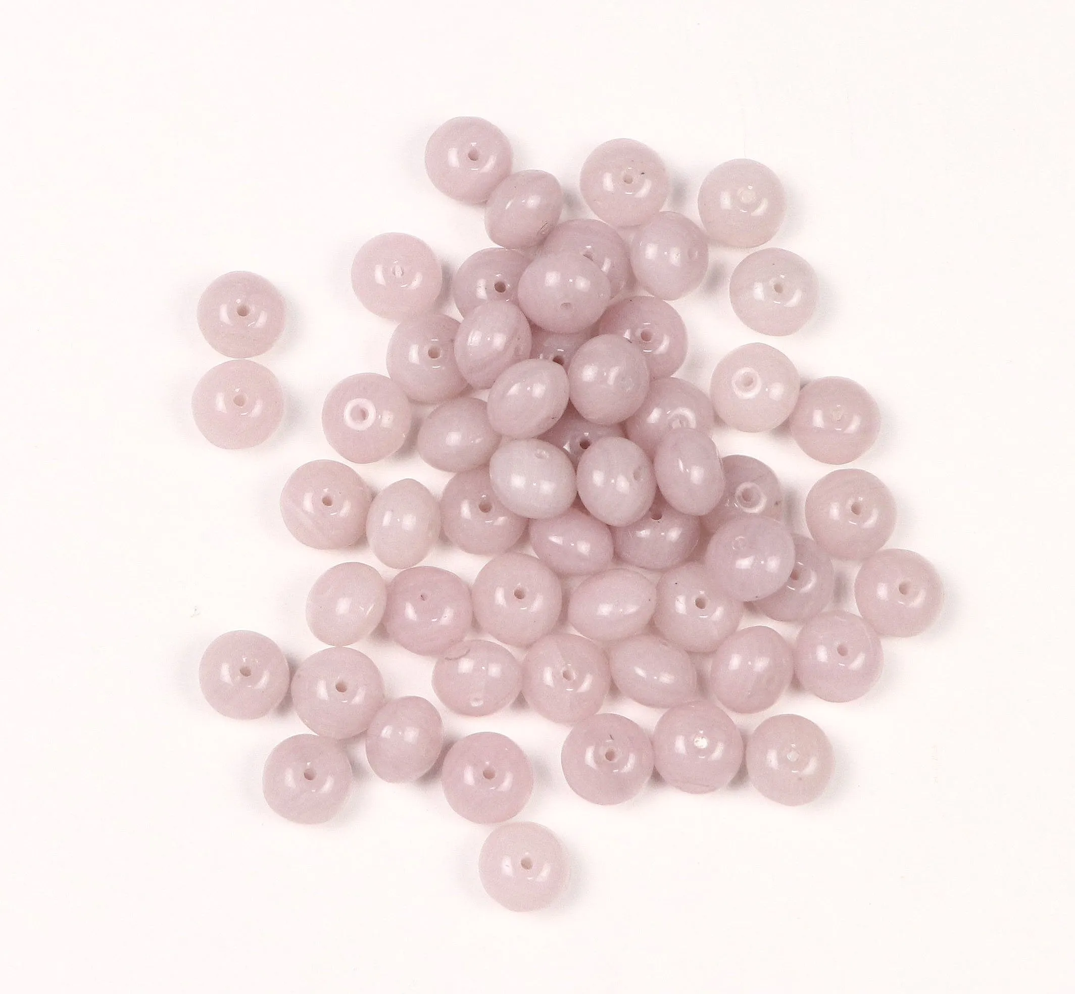 Lavender Purple Oval Fancy Glass Beads - 6x8 mm