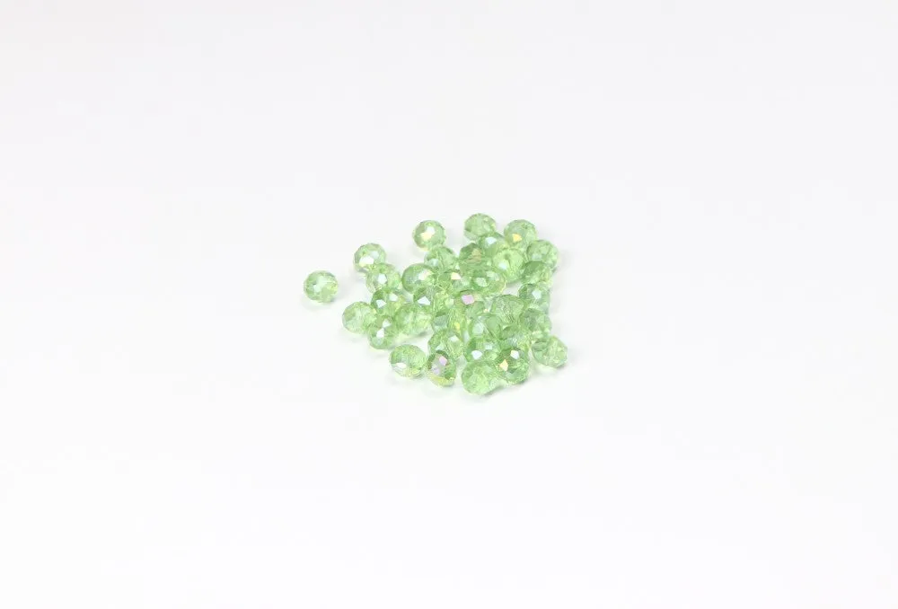Light Pistachio Green Faceted Glass Beads