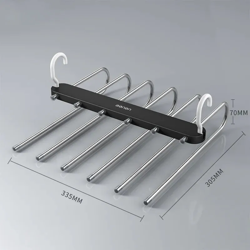 Multi-functional 6 in 1 Pants Hanger For Clothes Rack adjustablanizer Trouser Storage