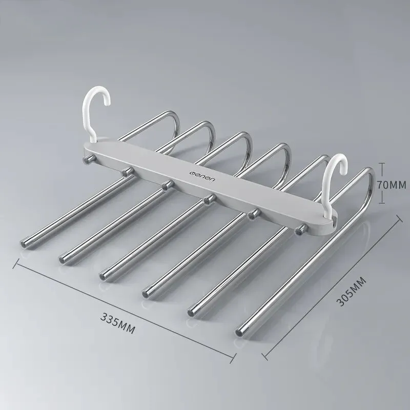 Multi-functional 6 in 1 Pants Hanger For Clothes Rack adjustablanizer Trouser Storage