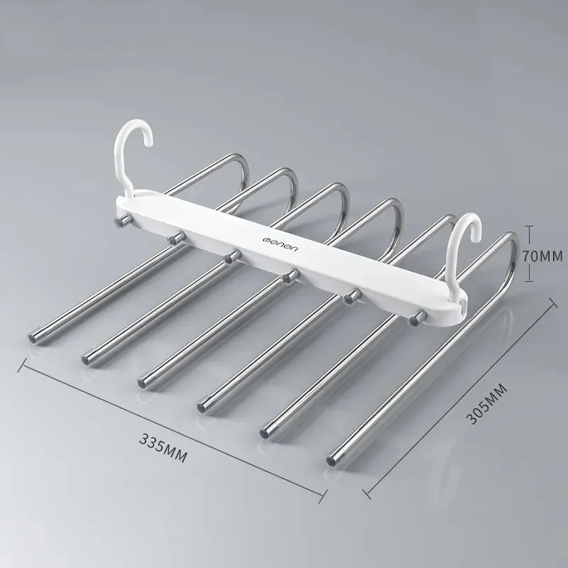 Multi-functional 6 in 1 Pants Hanger For Clothes Rack adjustablanizer Trouser Storage