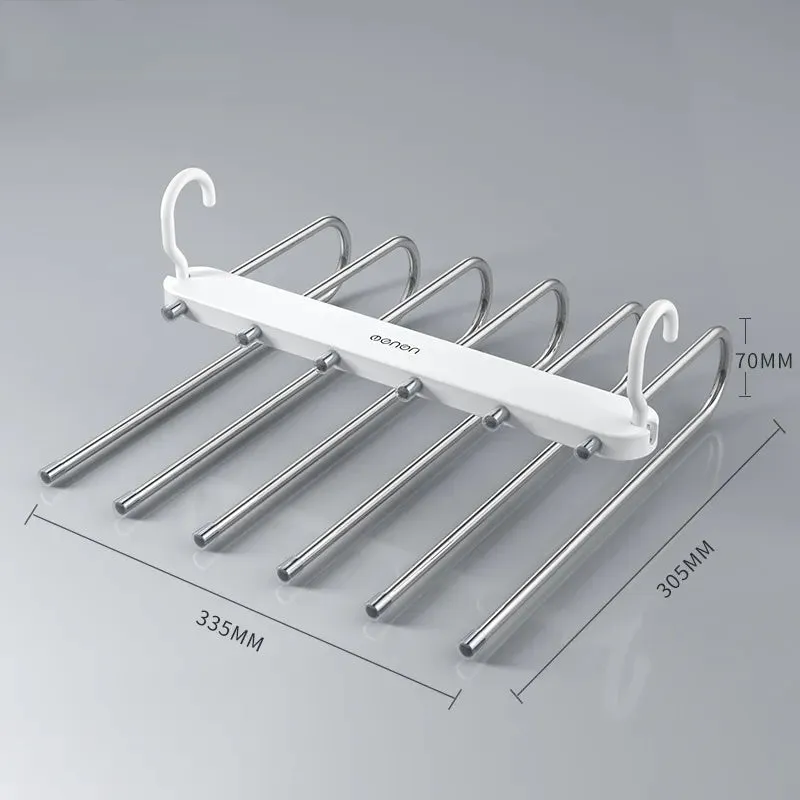 Multi-functional 6 in 1 Pants Hanger For Clothes Rack adjustablanizer Trouser Storage