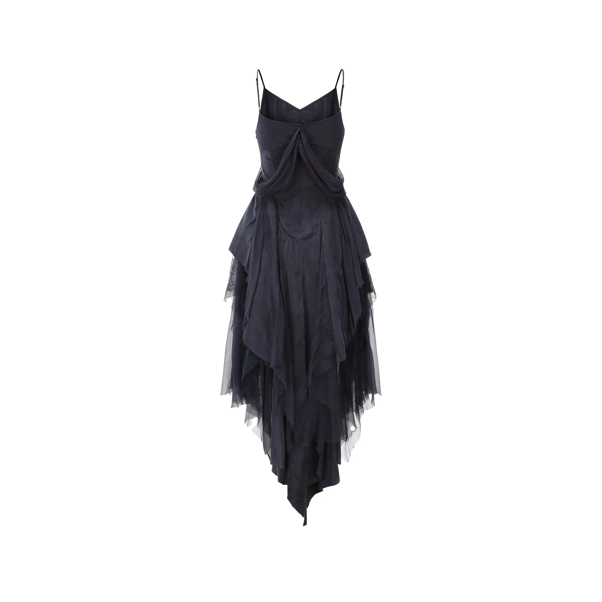 Navy Off-Shoulder Camisole Dress