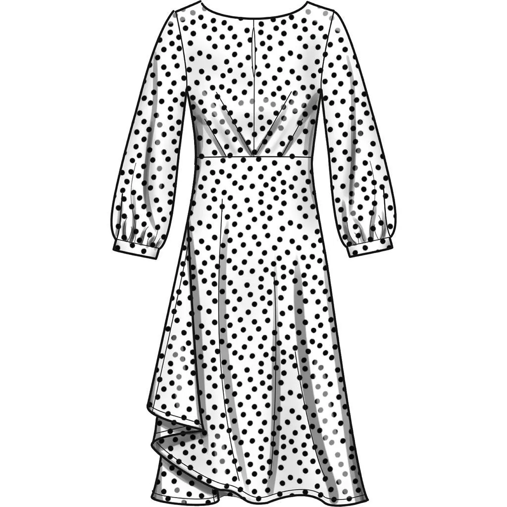 New Look Sewing Pattern N6655 Misses' Dress In Two Lengths With Sleeve Variations