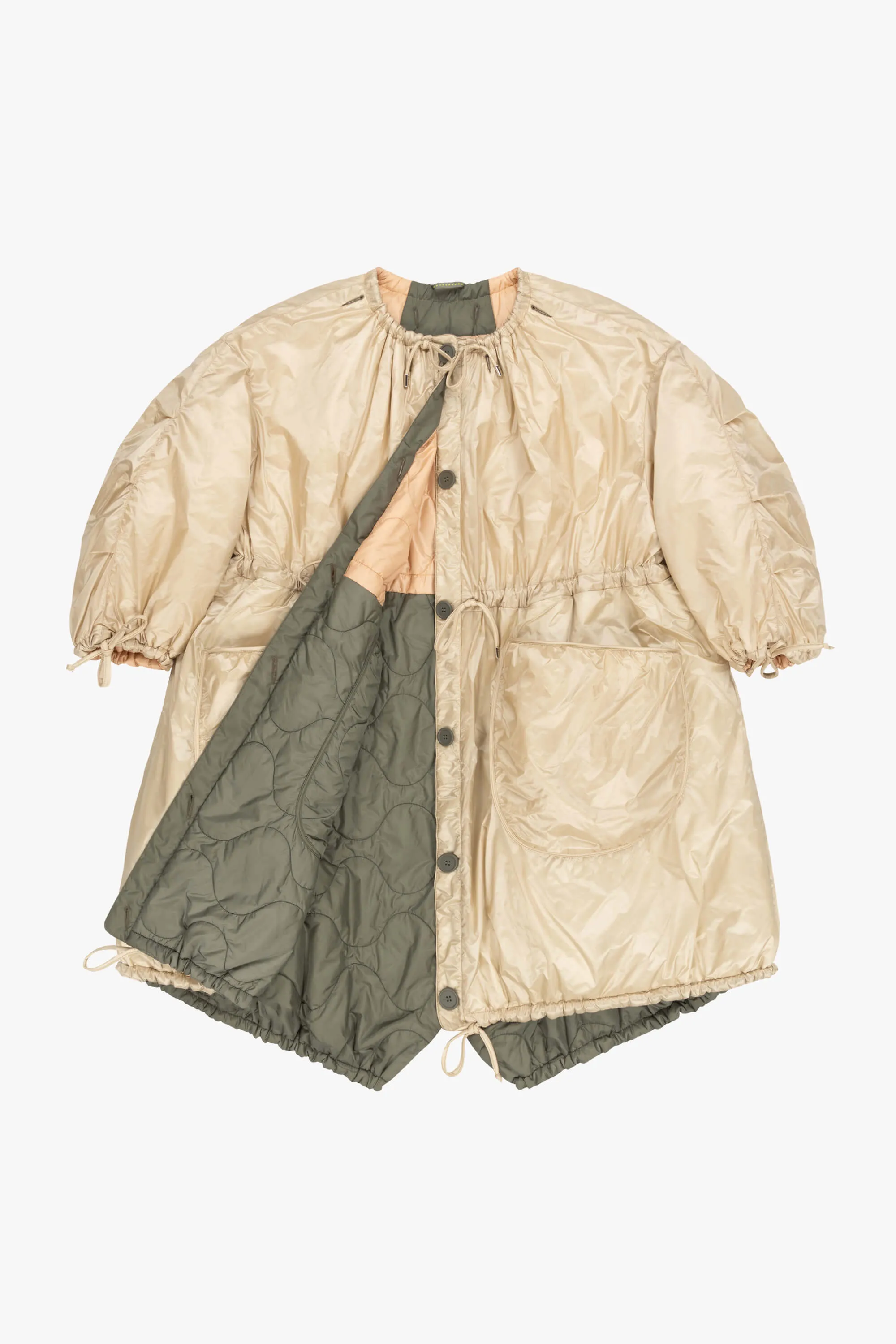 Parachute Quilt Parka - Soft Peach / Oyster
