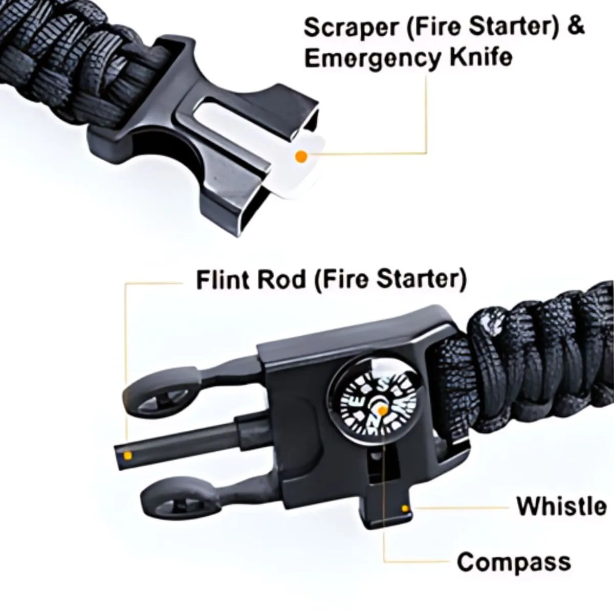 Paracord Multi-functional 5 in 1 Survival Bracelet - Camouflage