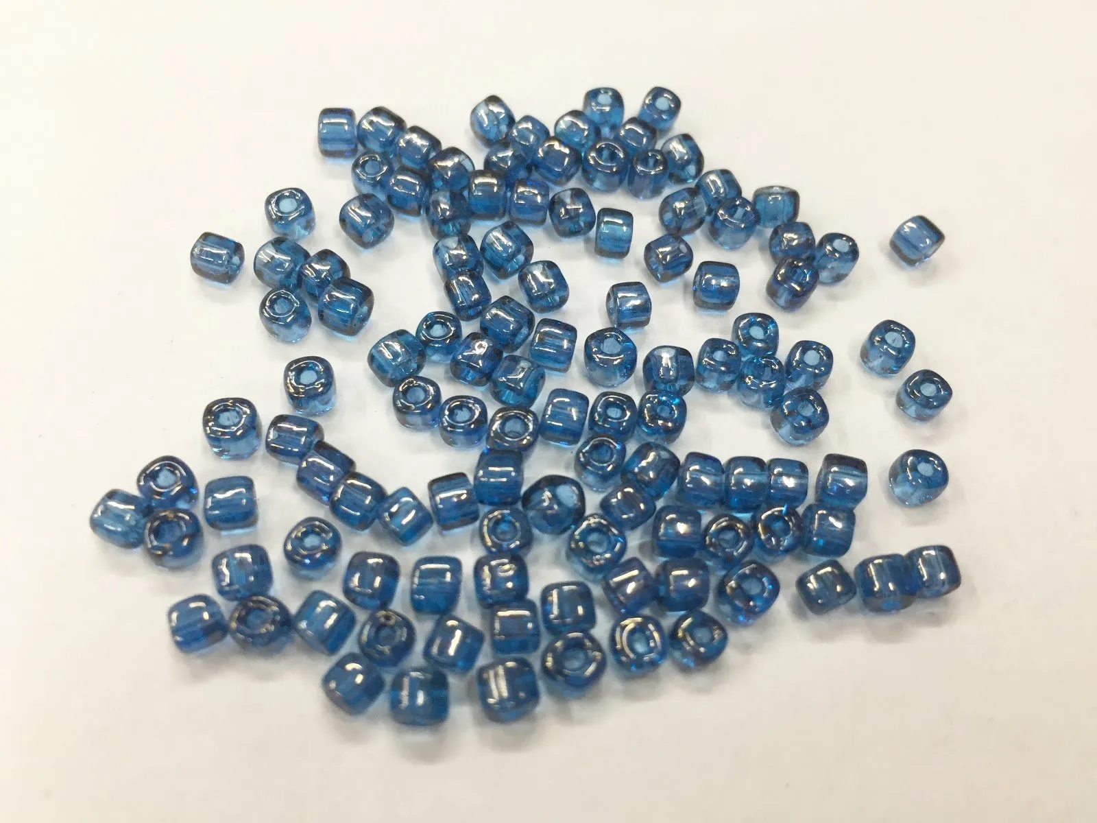 Premium Ink Blue Transparent Lustre Round Rocaille Glass Beads 6/0