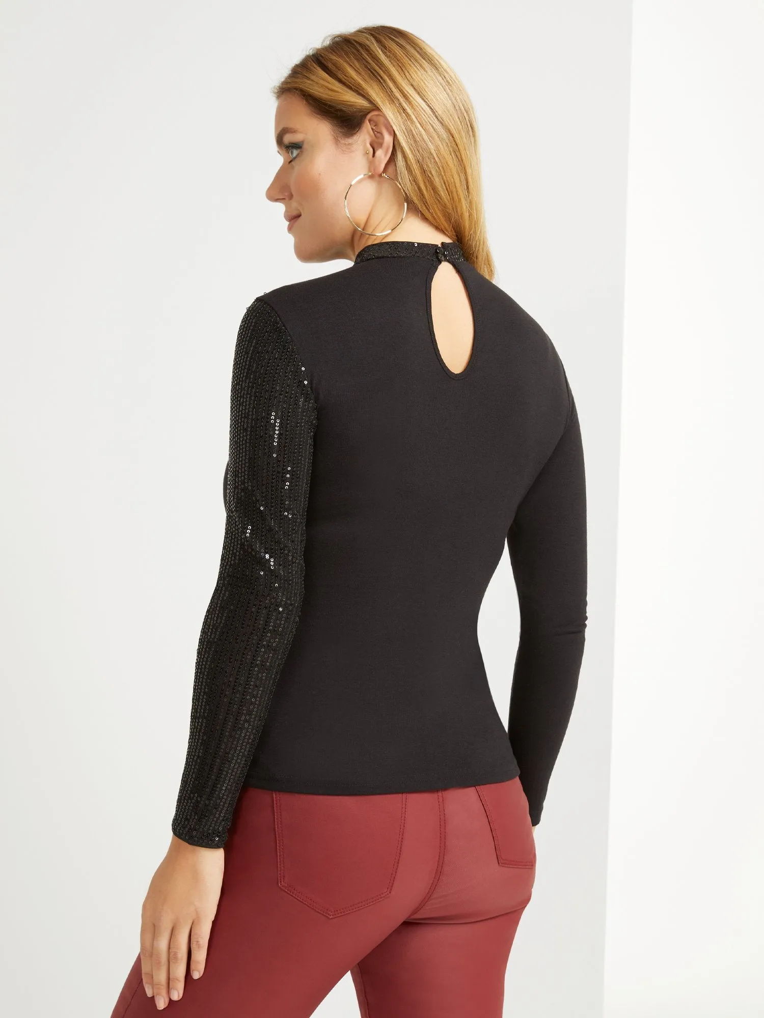 Sequin Cut-Out Top