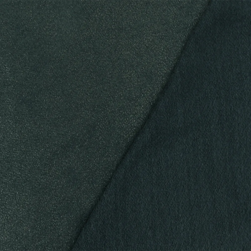 Steel Blue-Bronze Metallic Printed Cotton-Poly French Terry Knit Fabric