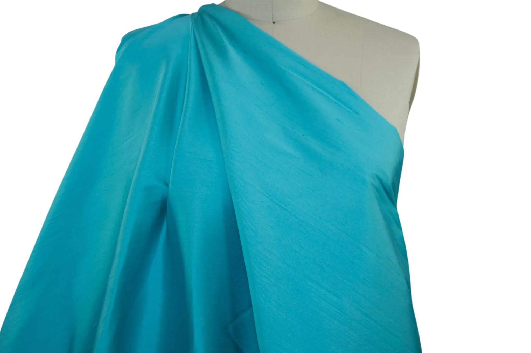 Stretchy Italian Silk Shantung - Bahama Blue