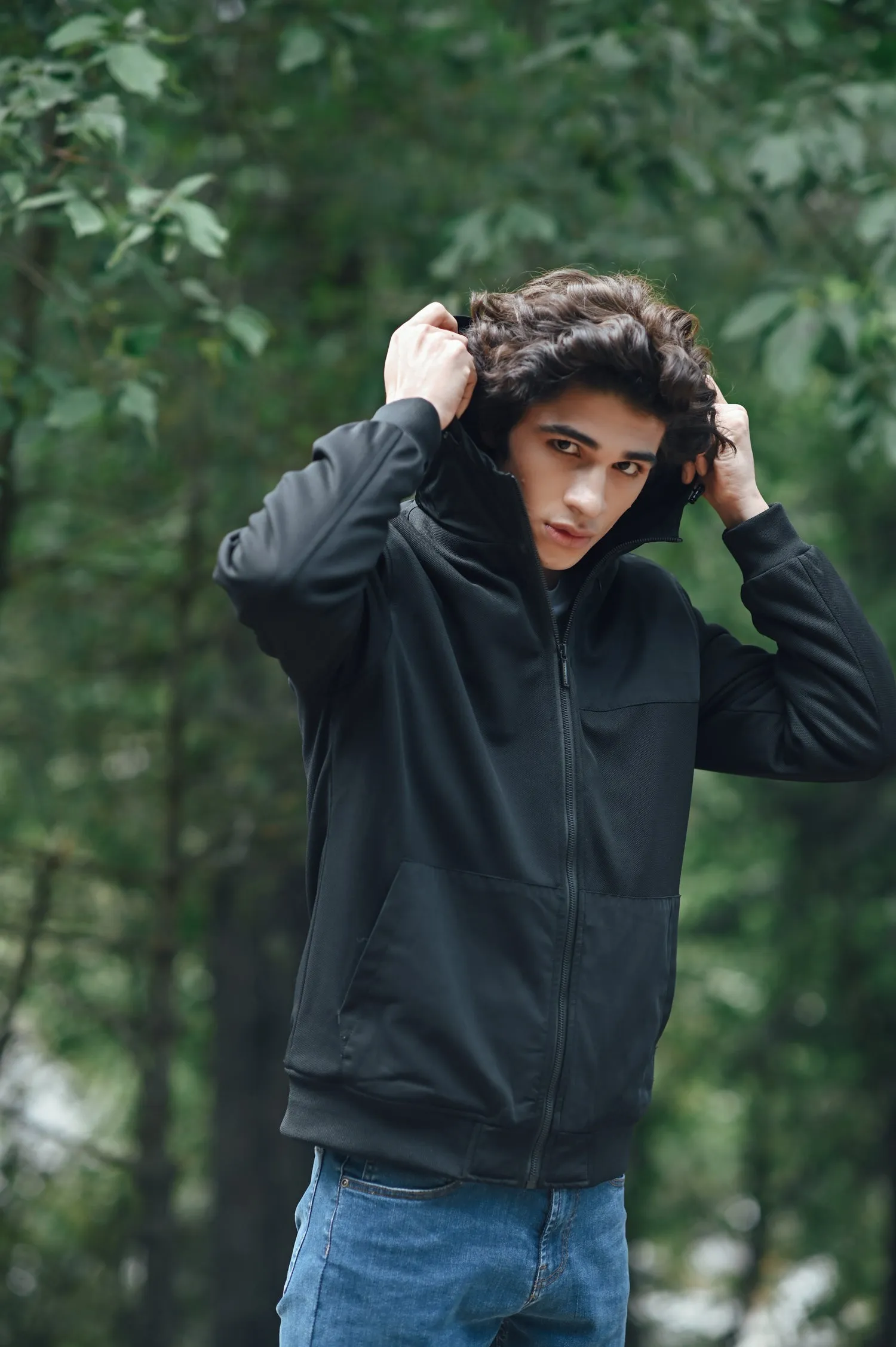 Textured Hood Jacket